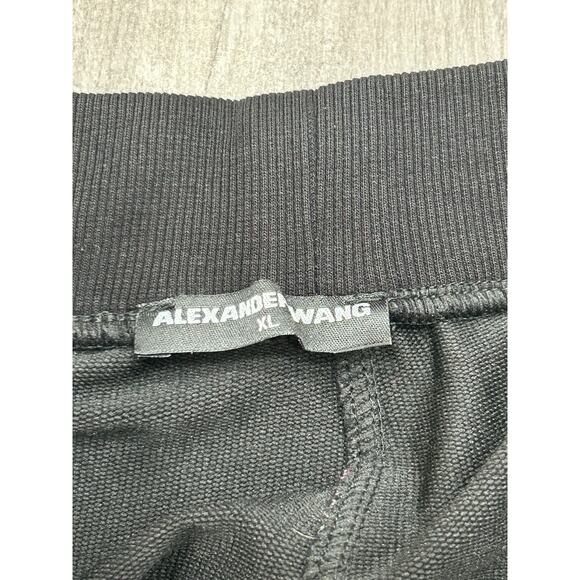 Alexander Wang Womens Jogger Pants High Rise Rhinestone Pockets Black Size XL - Picture 6 of 7